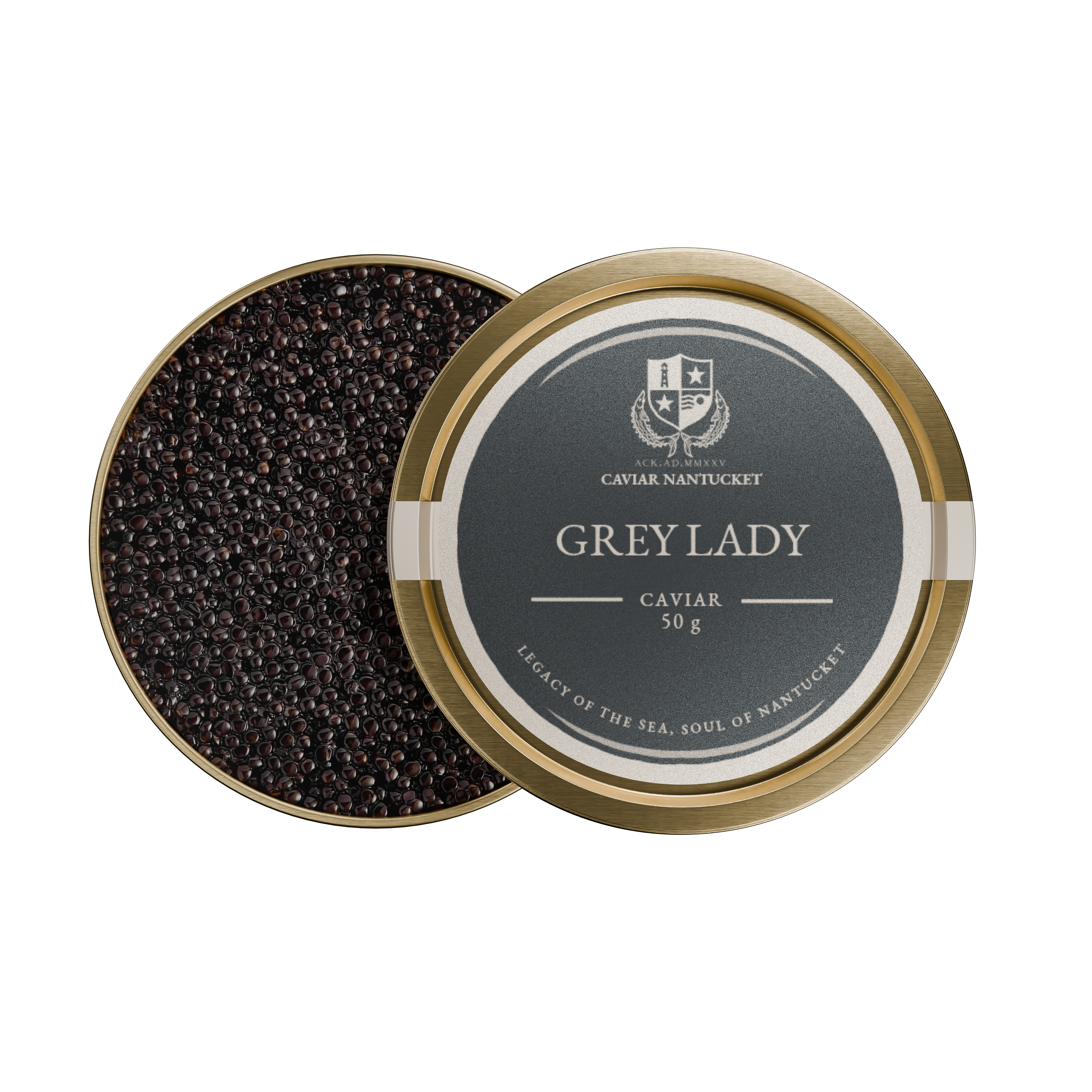 Grey Lady — Siberian caviar tin by Caviar Nantucket